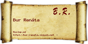 Bur Renáta névjegykártya